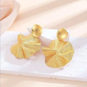 NWT Boutique 18K Gold Plated Art Deco | Luxury Bold Statement Earrings